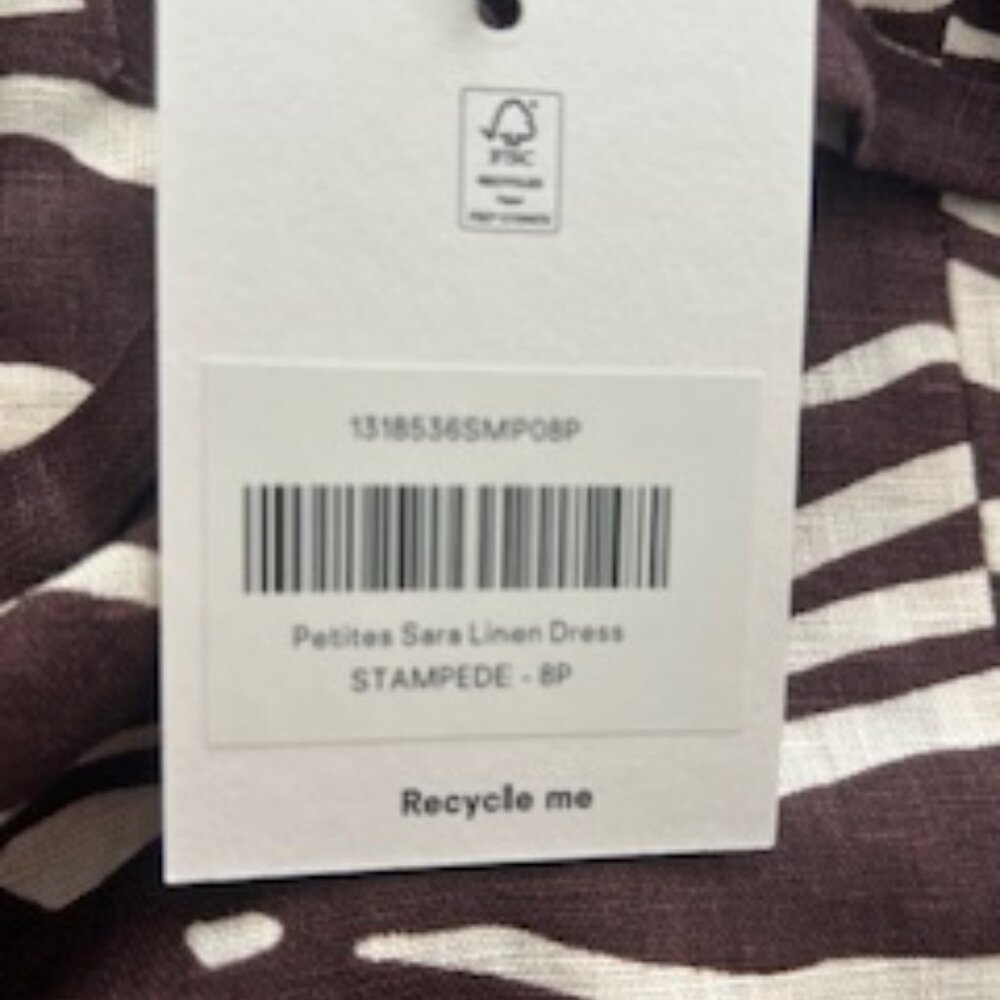 Reformation Petites Sara Linen Dress Brown - Size 8P - Picture 5 of 5